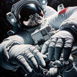 an astronaut, painting, hyperrealism generated by DALL·E 2